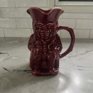Vintage Shawnee Pottery Toby‎ Mug Maroon 5.25" Colonial Man